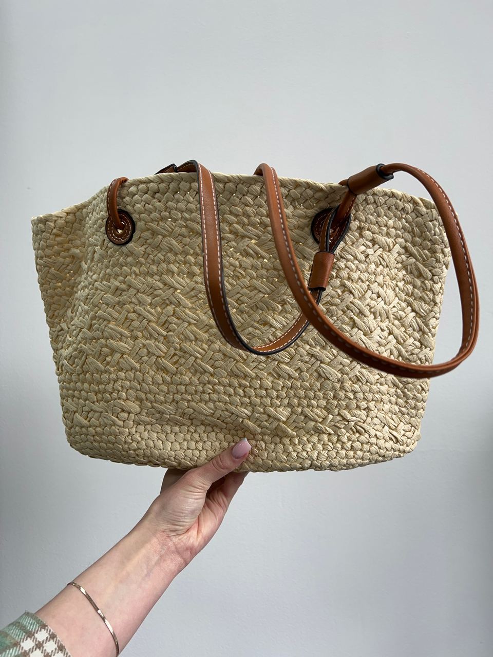 Loewe Paula's Ibiza Small Leather-Trimmed Woven Raffia Tote - 5