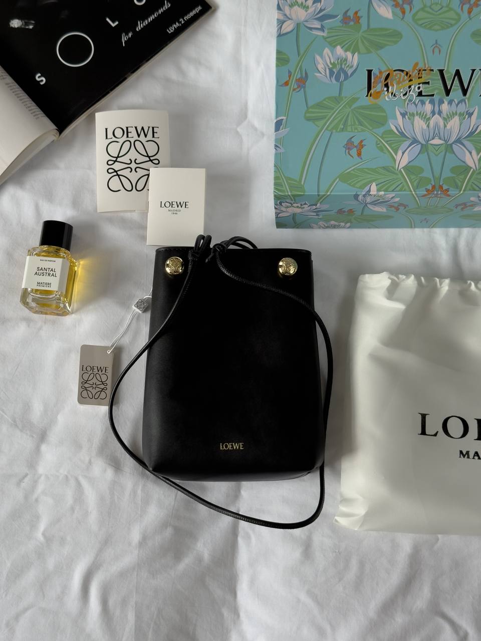 Loewe Pebble Smooth Leather Pouch Black - 3