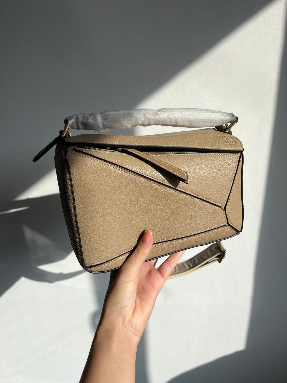 Loewe Small Puzzle Bag in Classic Calfskin Beige - 12