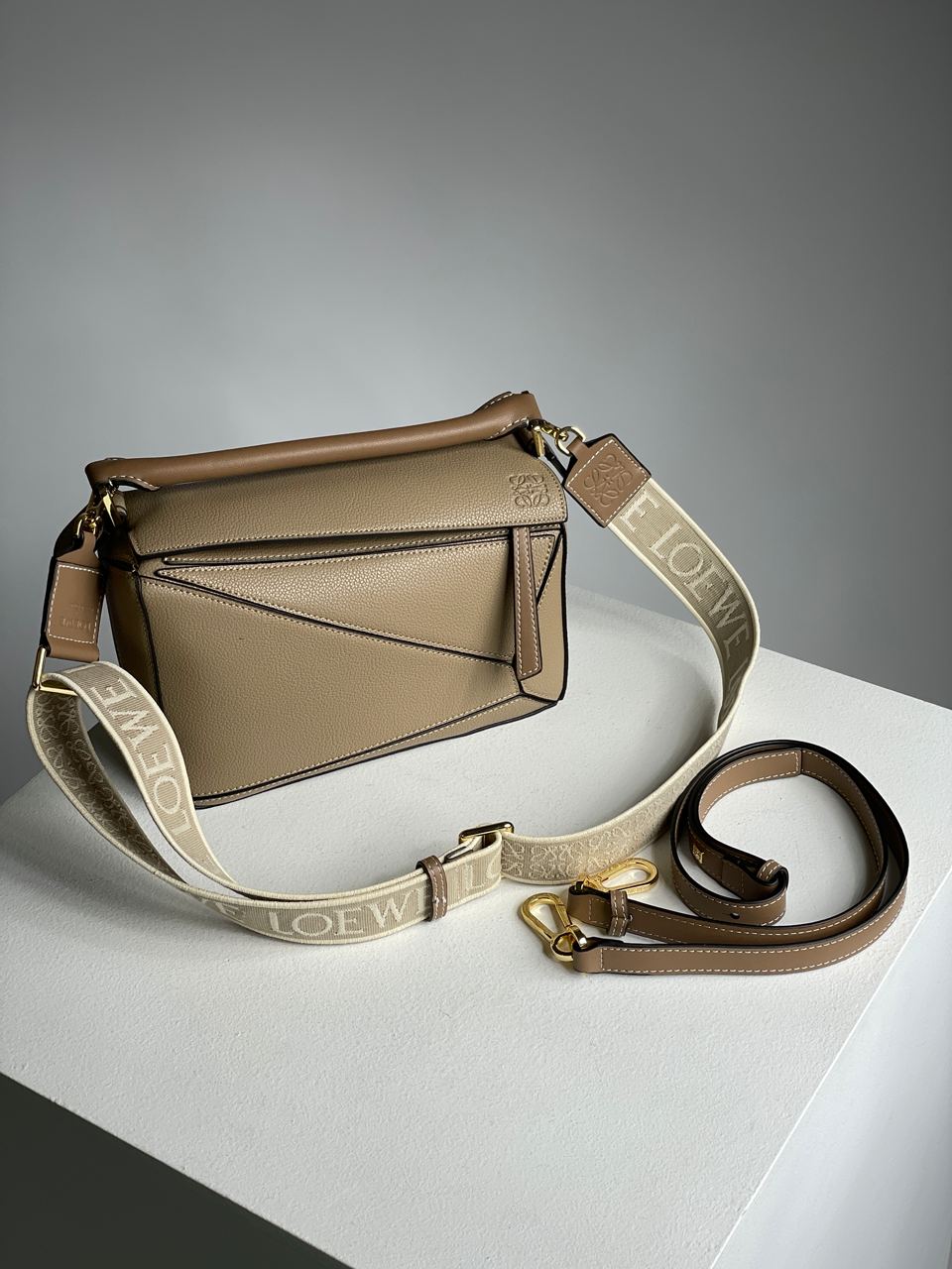 Loewe Small Puzzle Bag in Classic Calfskin Beige - 9