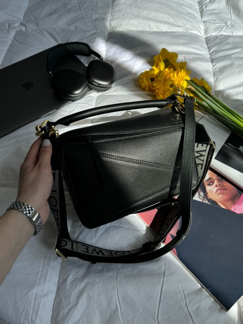 Loewe Small Puzzle Bag in Classic Calfskin Black - 11