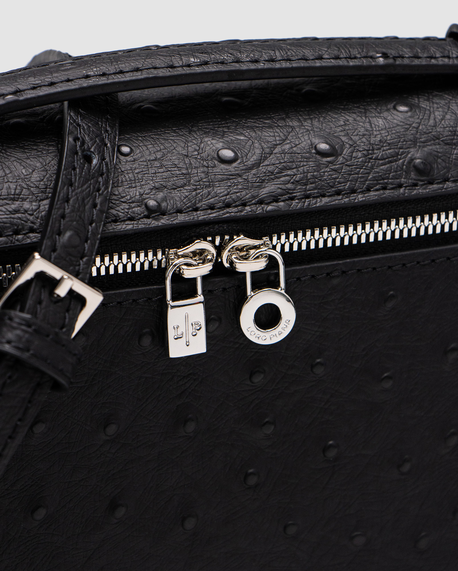 Loro Piana Extra Bag 19 Ostrich Leather Black - 3
