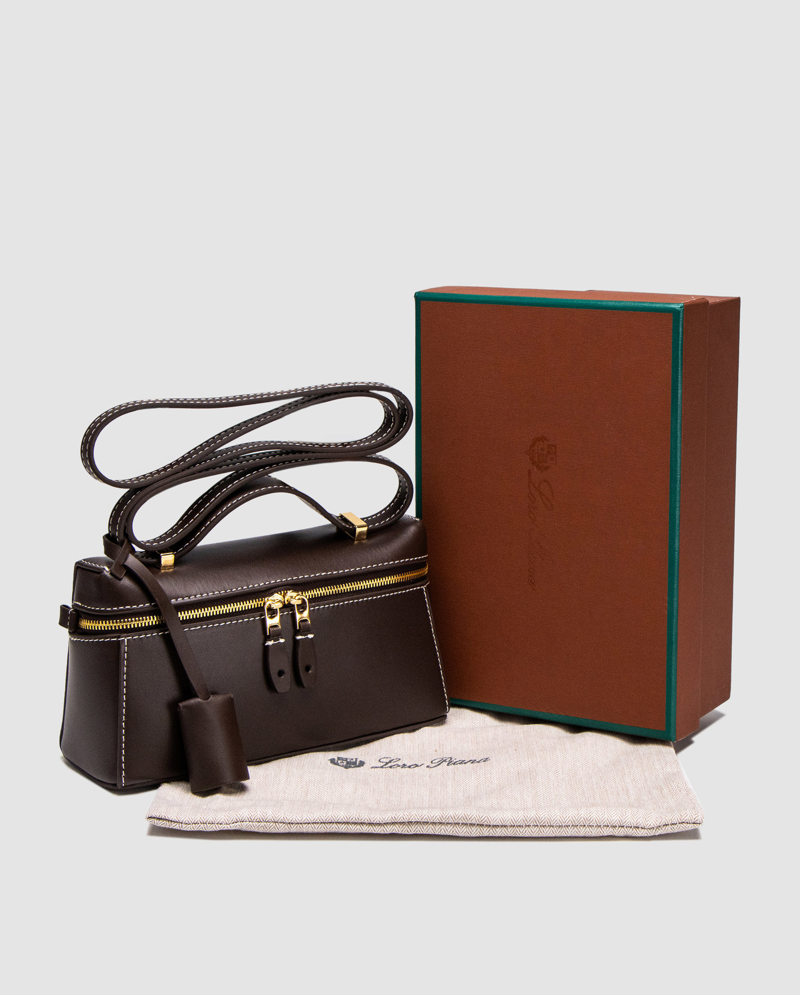 Loro Piana Extra Bag L19 Chocolate Leather - 7