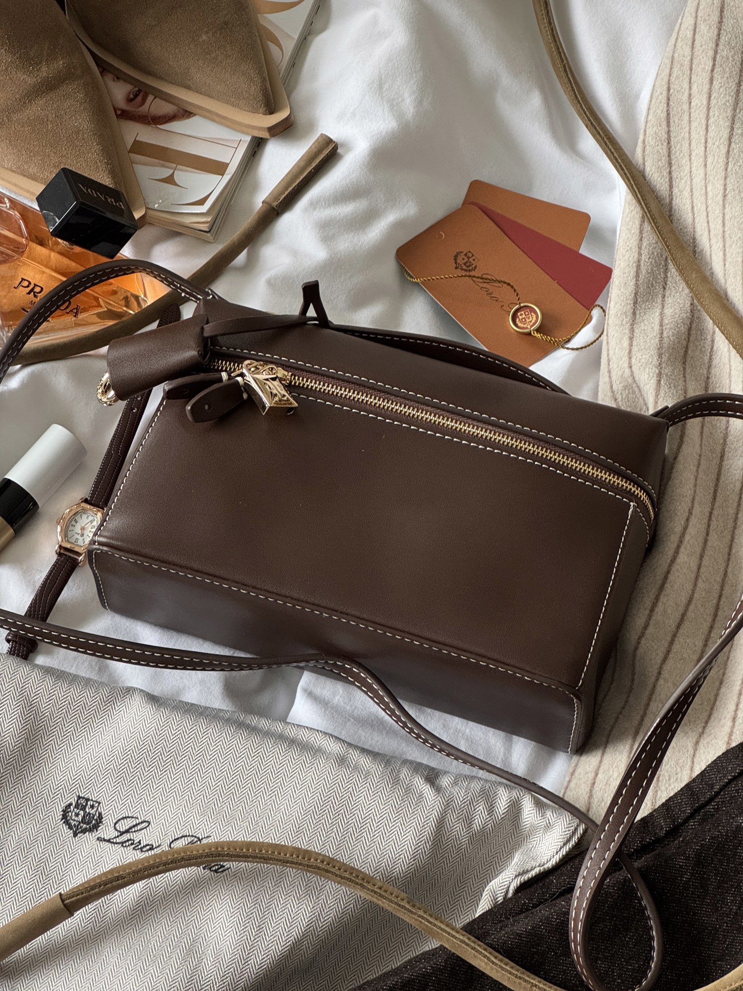 Loro Piana Extra Bag L27 Brown - 15