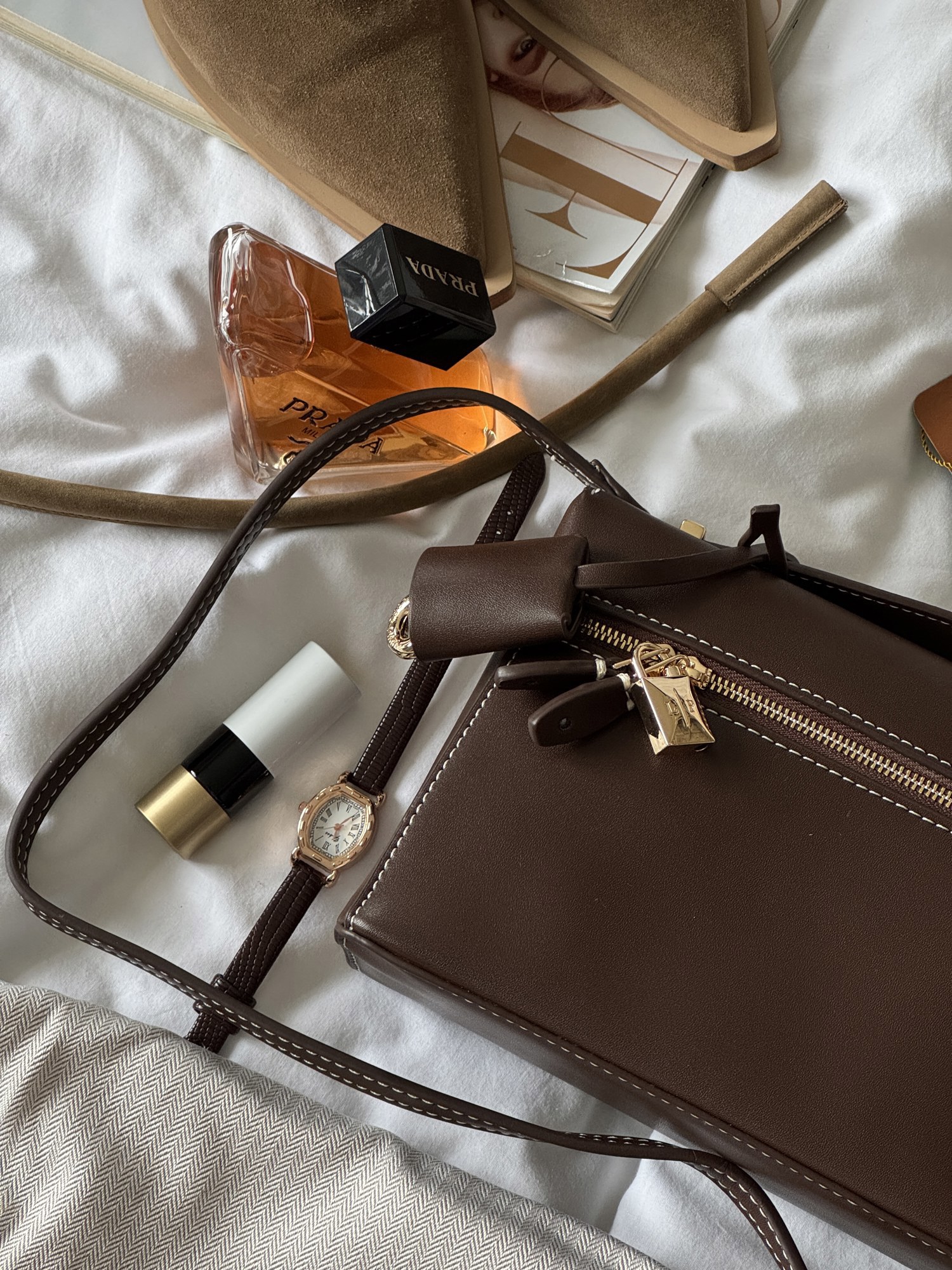 Loro Piana Extra Bag L27 Brown - 14