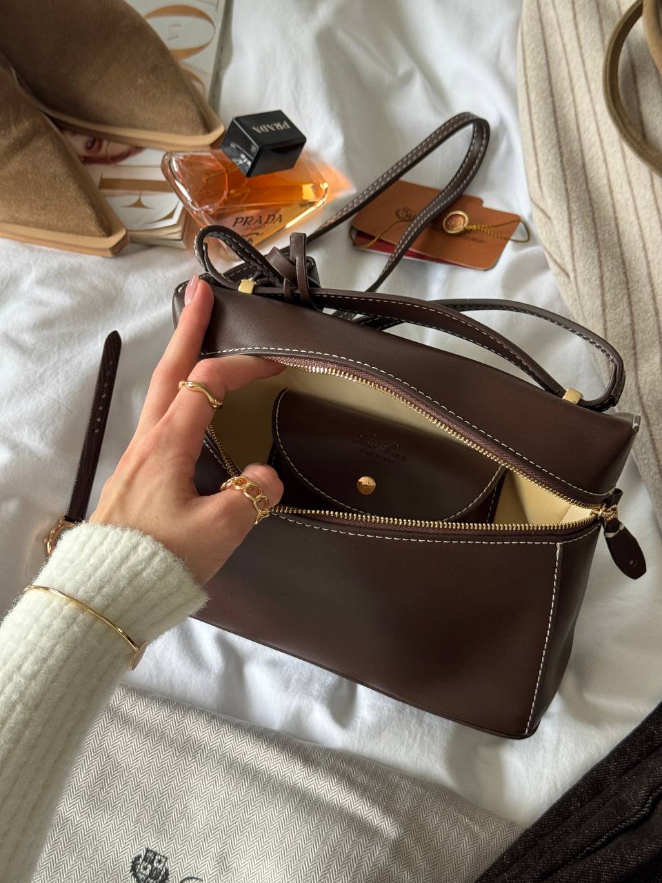 Loro Piana Extra Bag L27 Smooth Calfskin Brown - 13