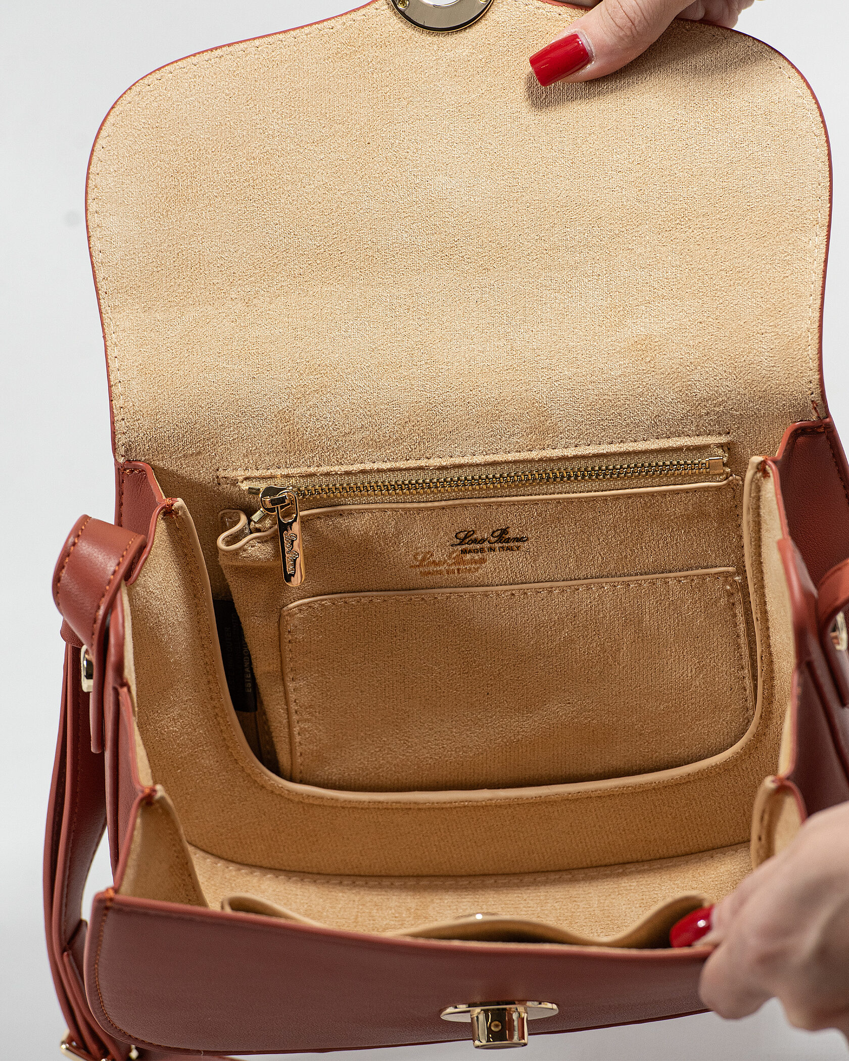 Loro Piana Small Ghiera Bag in Terracotta Smooth Calfskin - 14