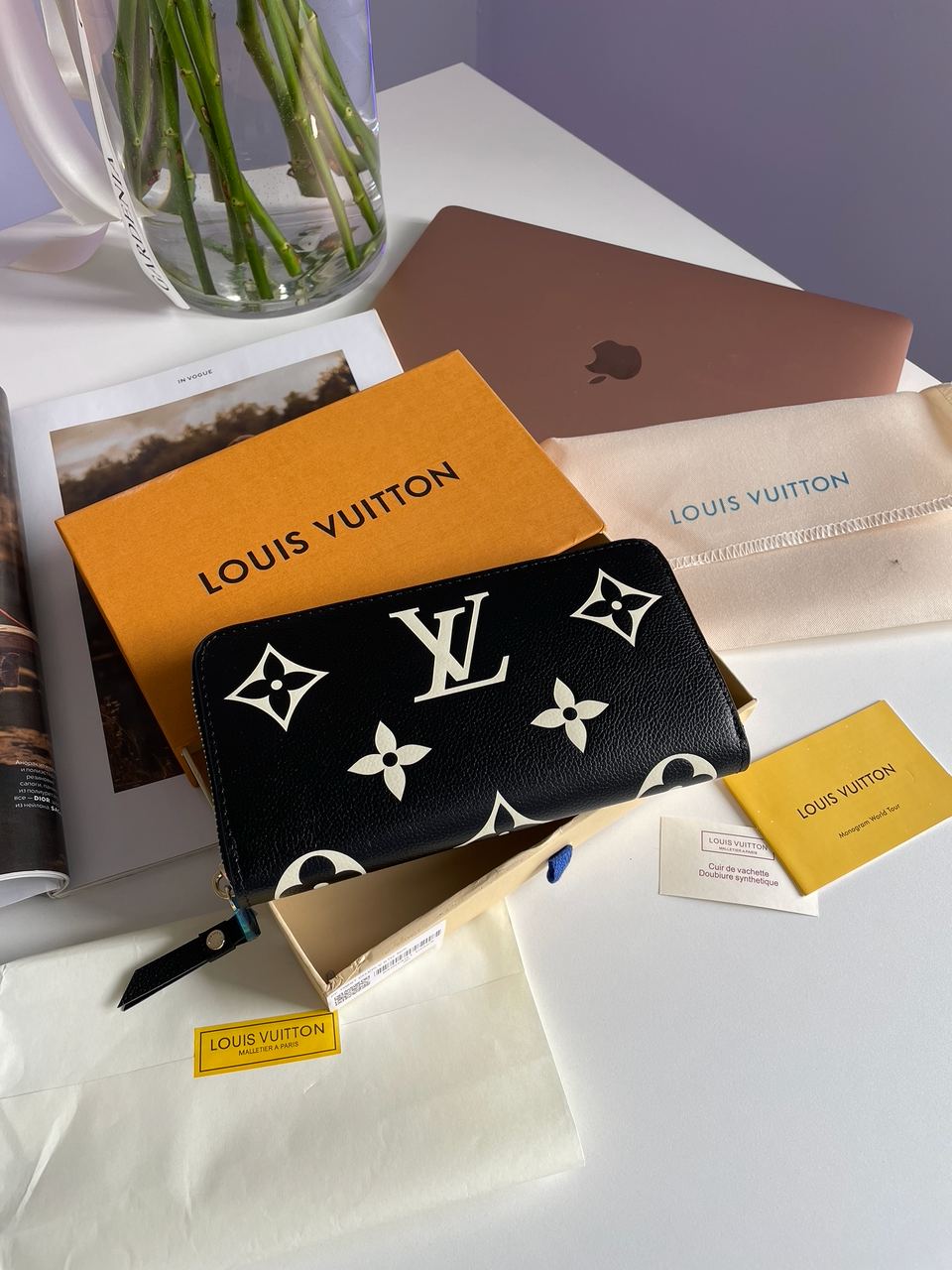 Louis Vuitton Clemence Wallet Bicolor Black/Cream - 5