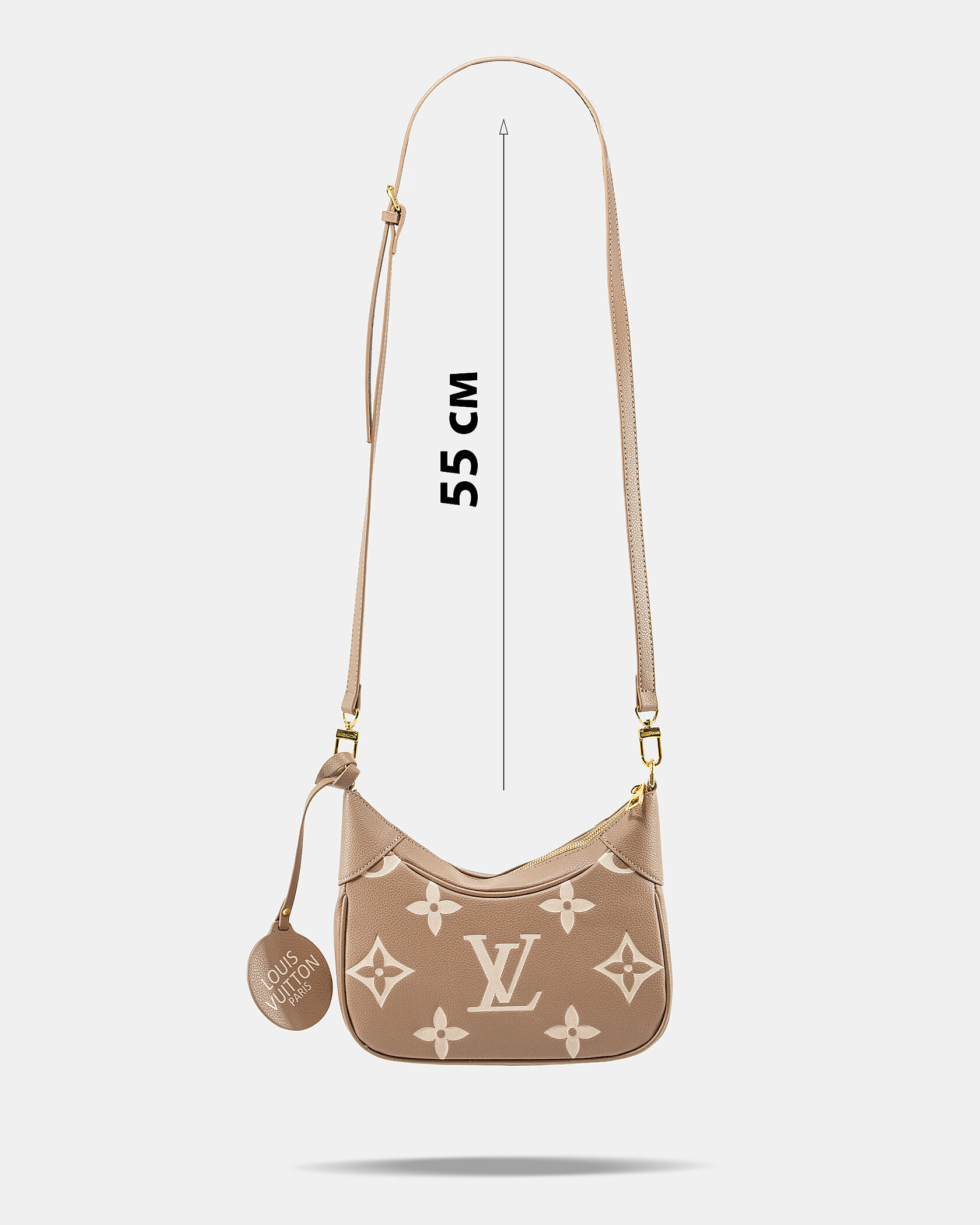 Louis Vuitton Croissant Small Hobo Bag in Taupe Monogram Empreinte Leather - 4