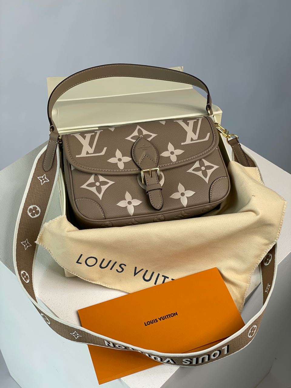 Louis Vuitton Diane Monogram Empreinte Leather Tourterelle / Creme - 4