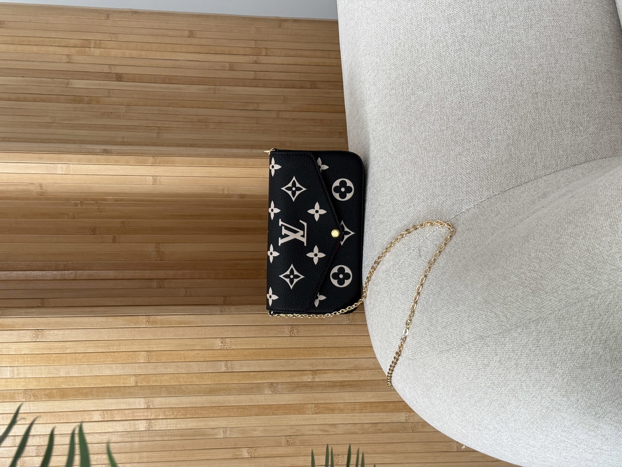 Louis Vuitton Félicie Pochette Bag Black/Beige - 12