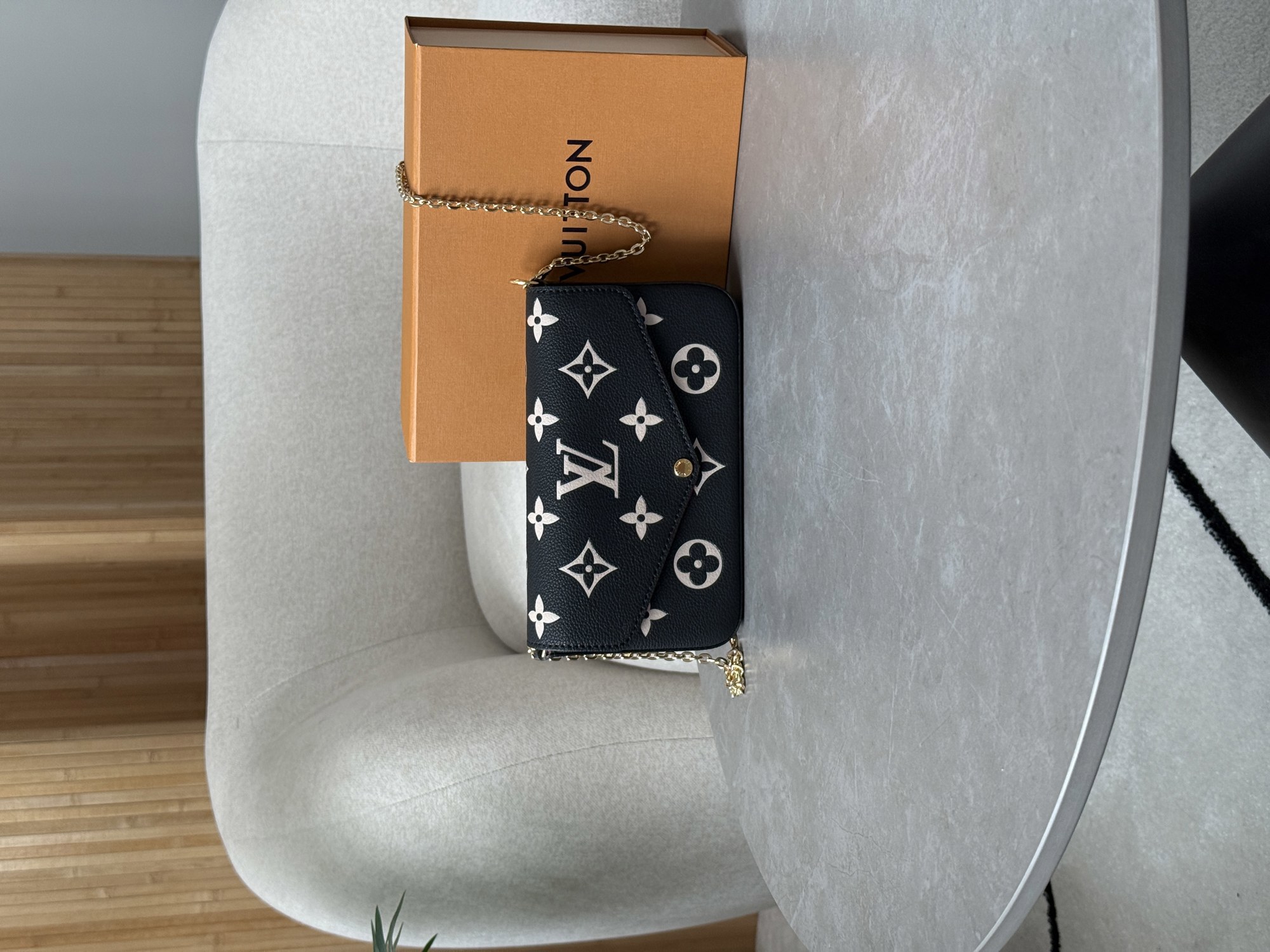 Louis Vuitton Félicie Pochette Bag Black/Beige - 10