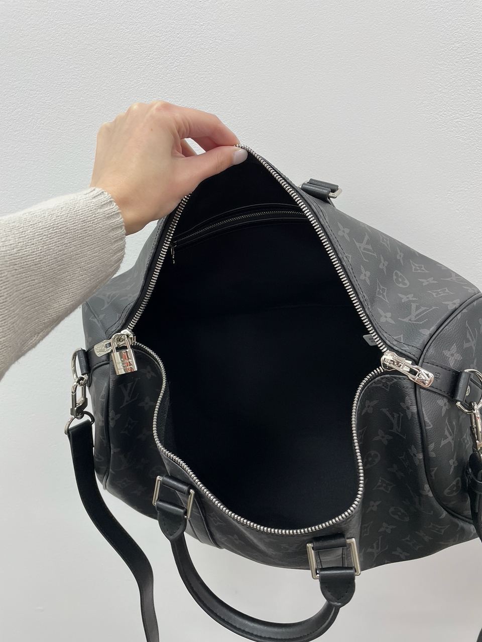 Louis Vuitton Keepall 45 Eclipse Grey - 15