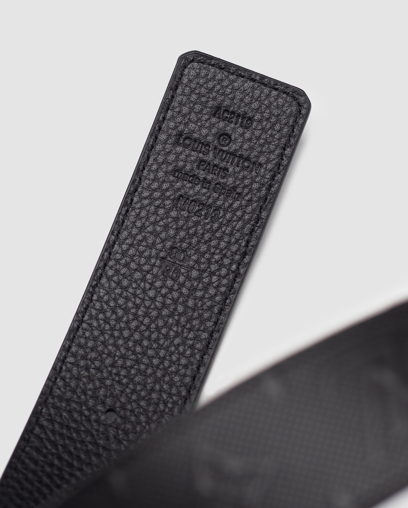 Louis Vuitton Leather Belt 40 mm Embossing Black/Black - 16