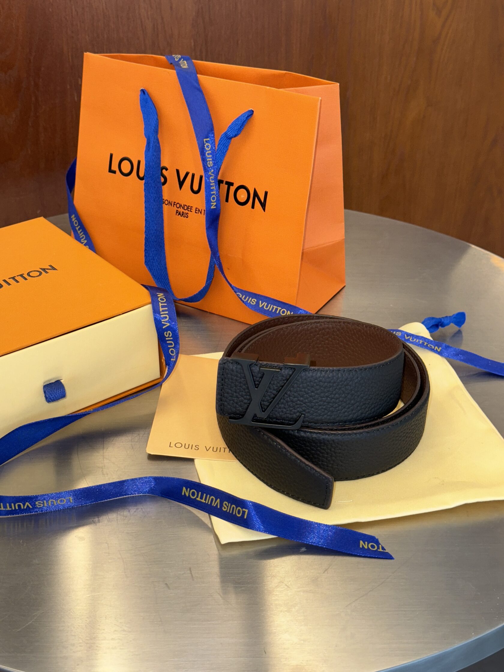 Louis Vuitton Leather Belt Black/Black - 5