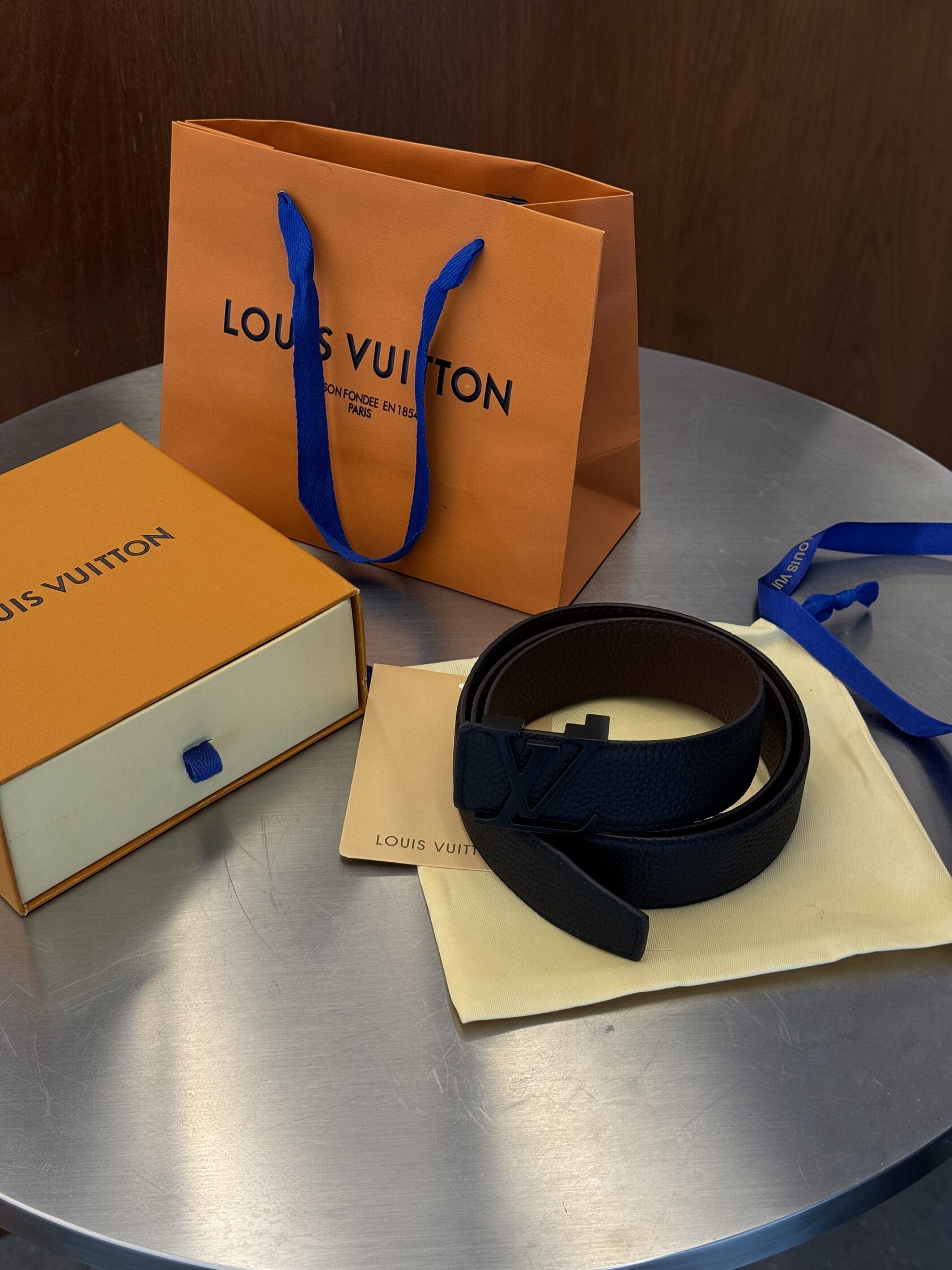 Louis Vuitton Leather Belt Black/Black - 8