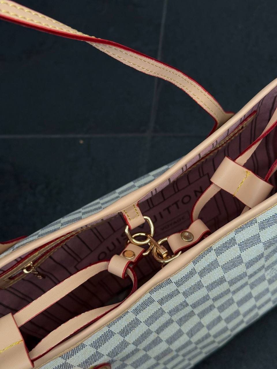 Louis Vuitton Neverfull MM Damier Azur Rose Beige - 10