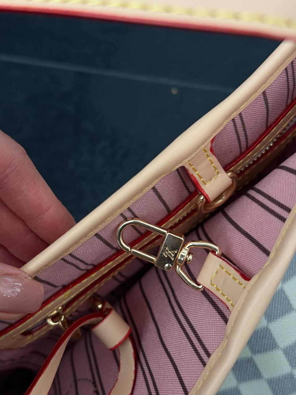 Louis Vuitton Neverfull MM Damier Azur Rose Beige - 11