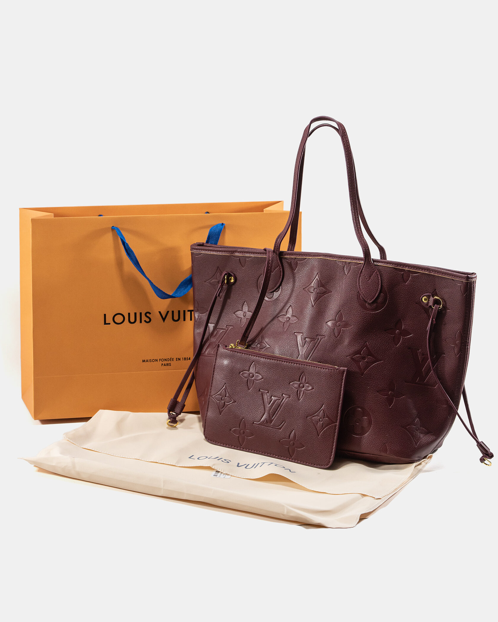 Louis Vuitton Neverfull MM Monogram Empreinte Burgundy - 2