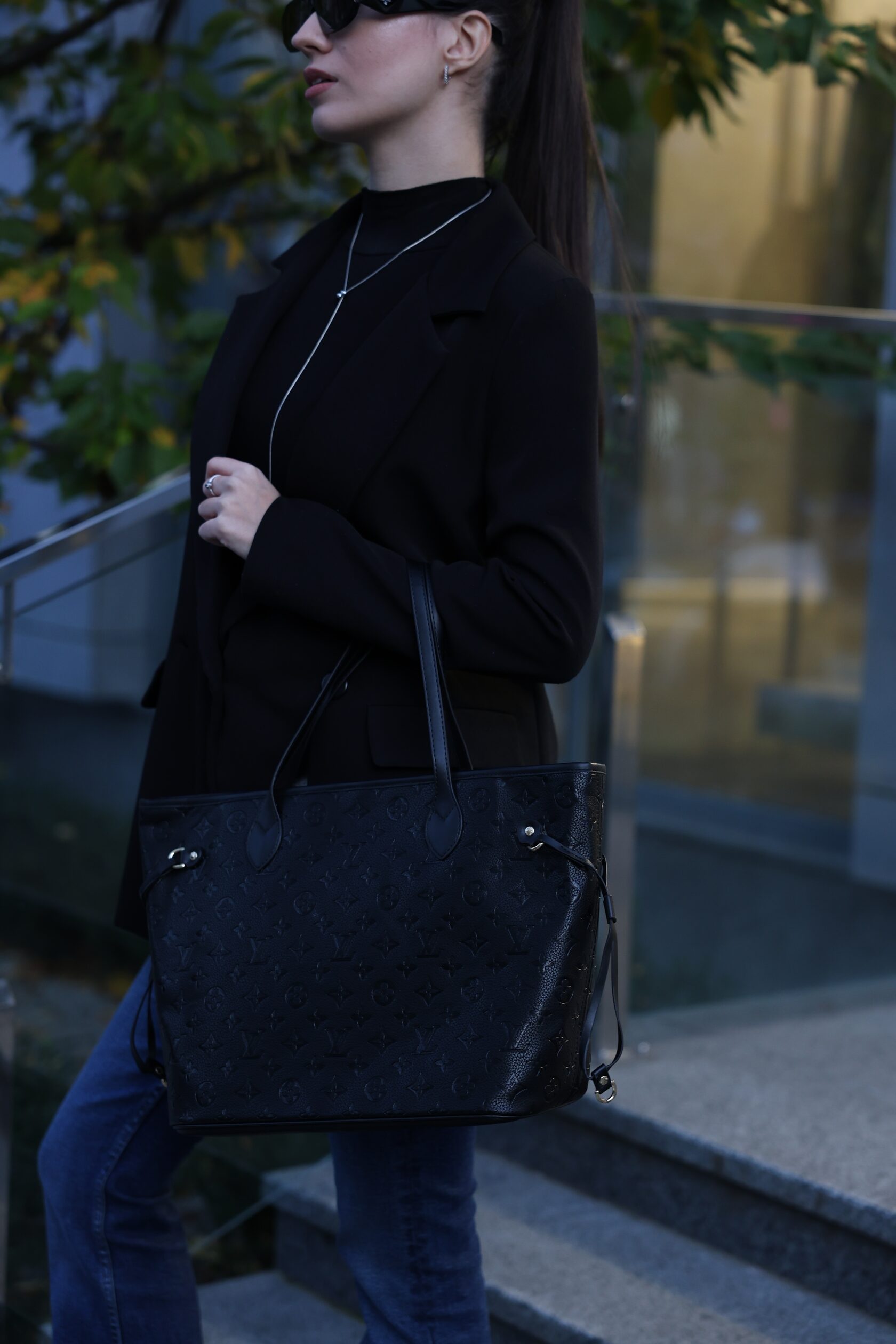 Louis Vuitton Neverfull MM Monogram Empreinte Leather Black - 3