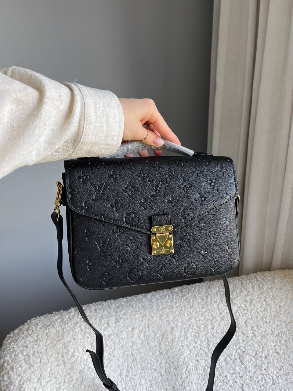 Louis Vuitton Pochette Metis Black Monogram Empreinte Leather - 9