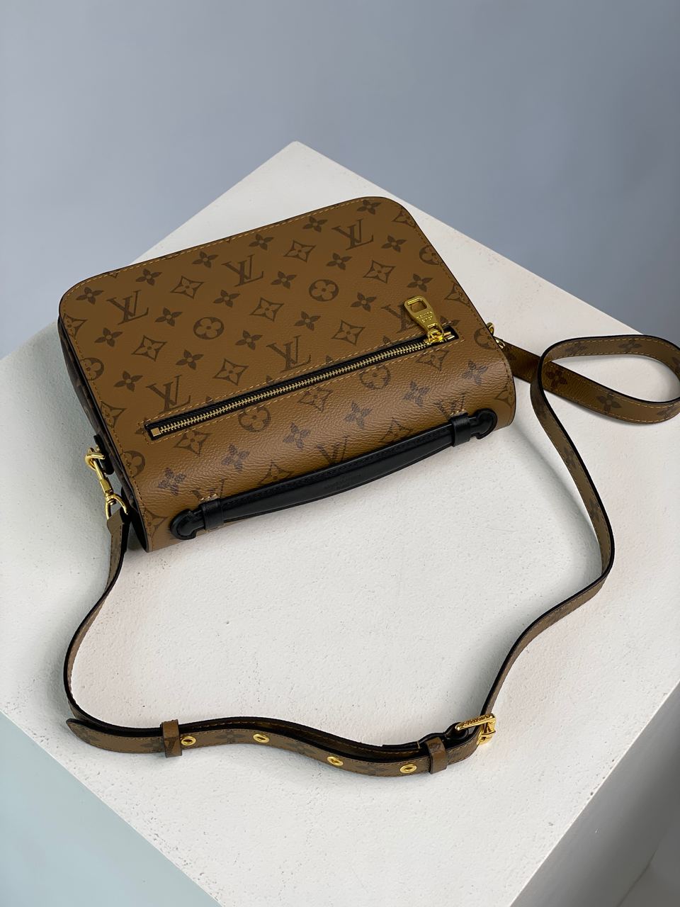 Louis Vuitton Pochette Metis Shoulder Bag Brown Leather Monogram Reverse Coated - 15