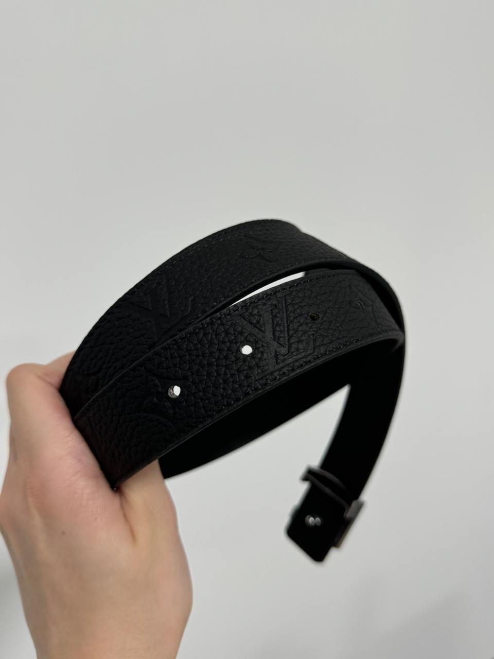 Louis Vuitton Reversible Leather Belt 30mm Embossing Black/Silver - 14