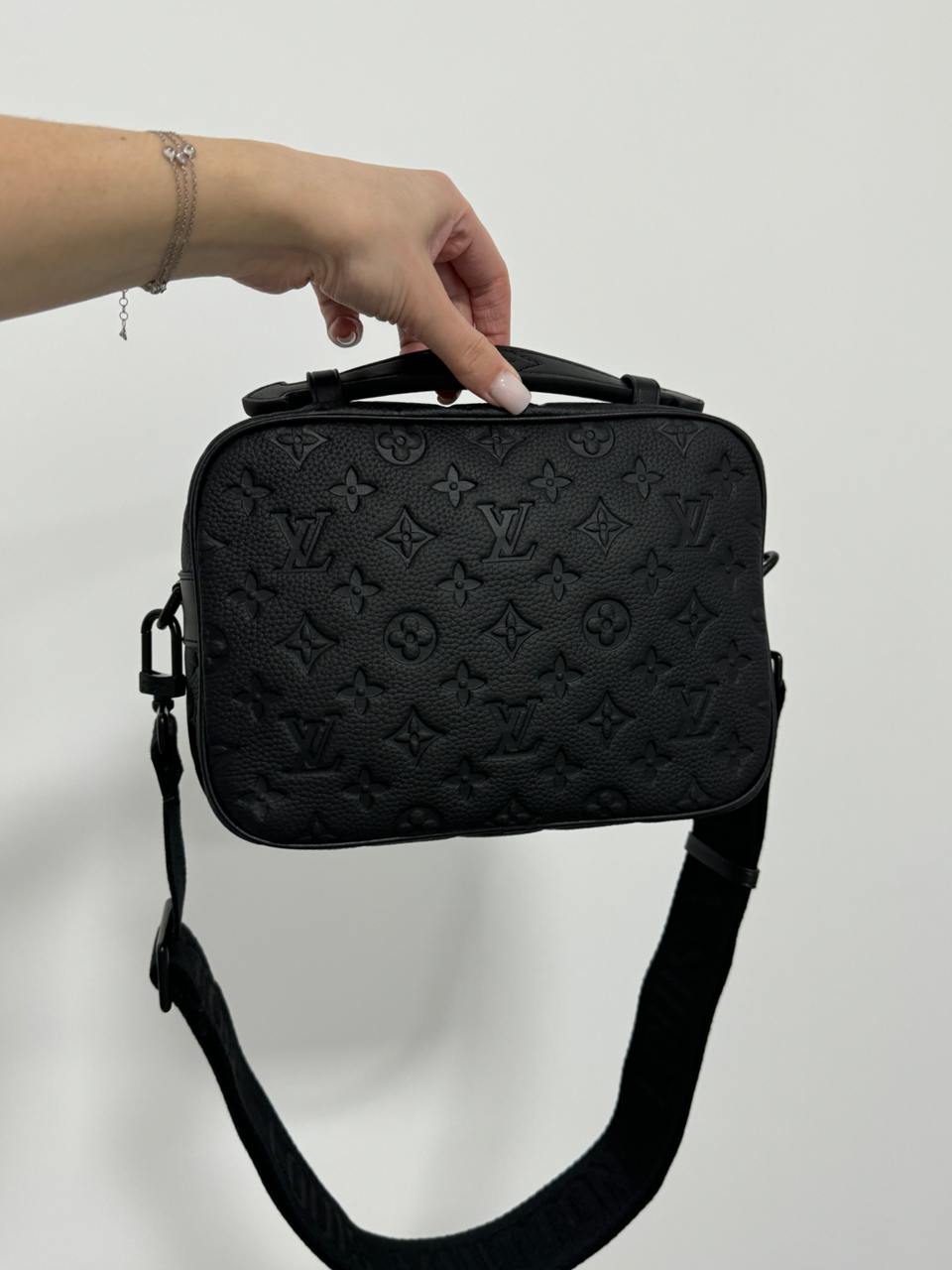 Louis Vuitton S Rock Messenger 2Way Shoulder Bag Monogram Embossed Black - 7