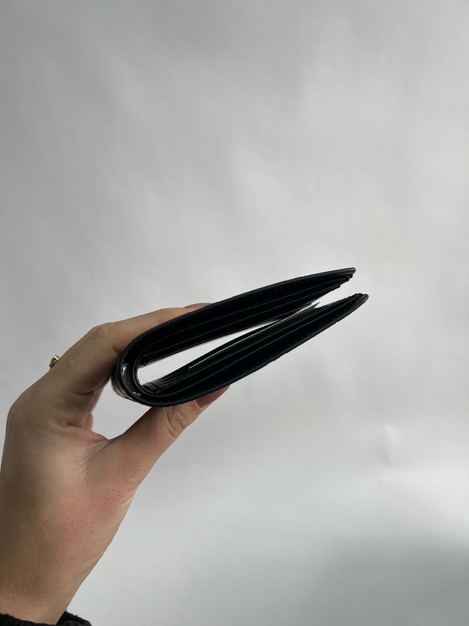 Louis Vuitton Slender Wallet Black Embossed Leather - 10