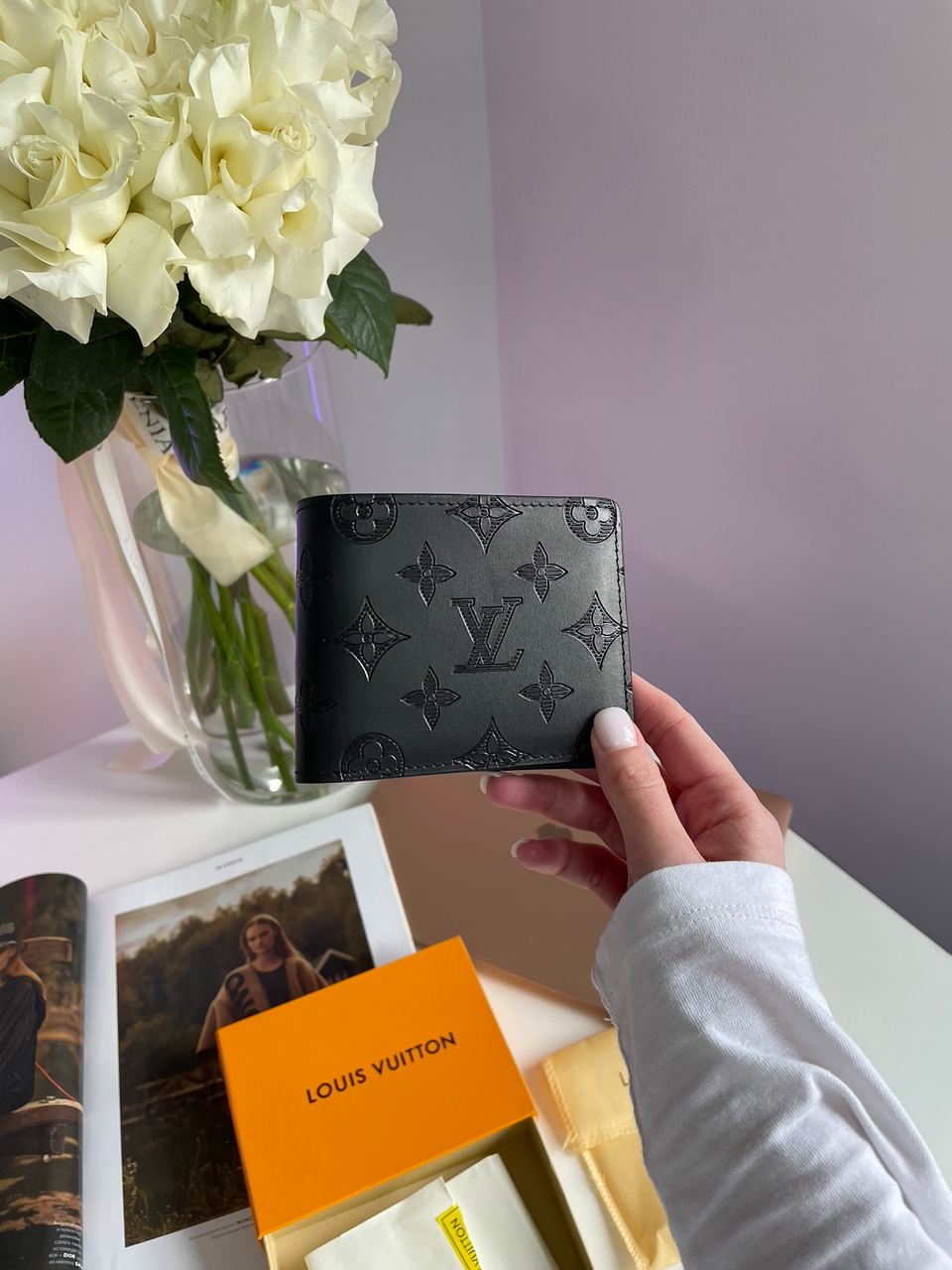 Louis Vuitton Slender Wallet Black Embossed Leather - 3