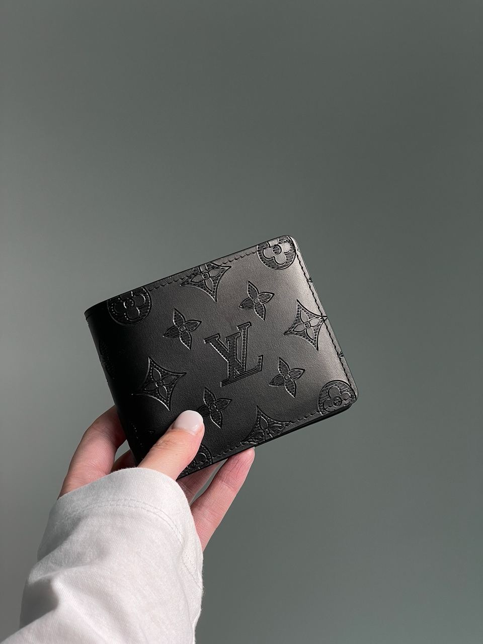 Louis Vuitton Slender Wallet Black Embossed Leather - 6