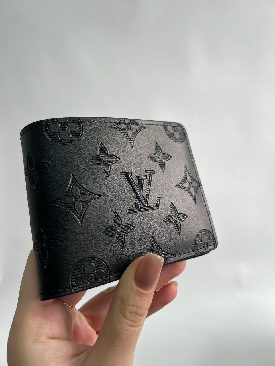 Louis Vuitton Slender Wallet Black Embossed Leather - 7