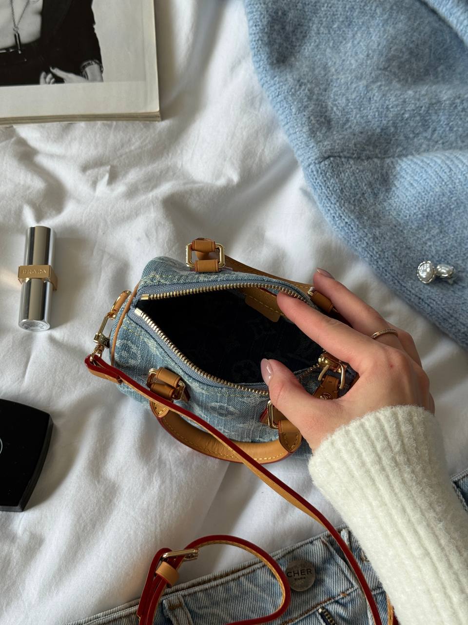 Louis Vuitton Speedy Nano Bag Denim - 16