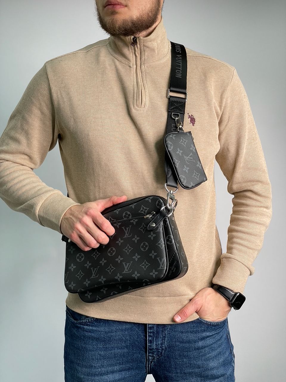 Louis Vuitton Trio Messenger Grey/Blue - 3