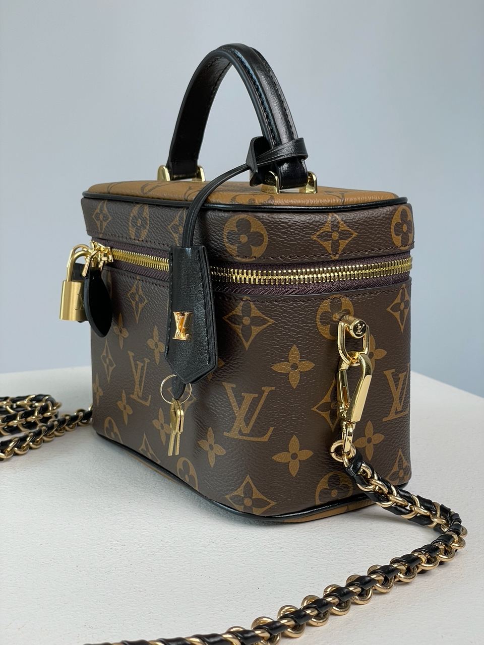 Louis Vuitton Vanity PM Bag Monogram Reverse Coated Canvas Calfskin leather - 14