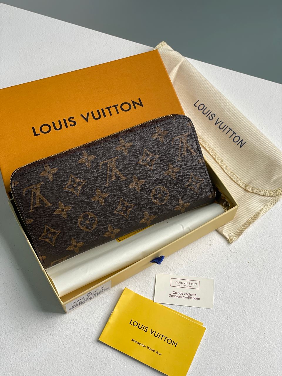 Louis Vuitton Zippy Vertical Wallet Brown Canvas - 2