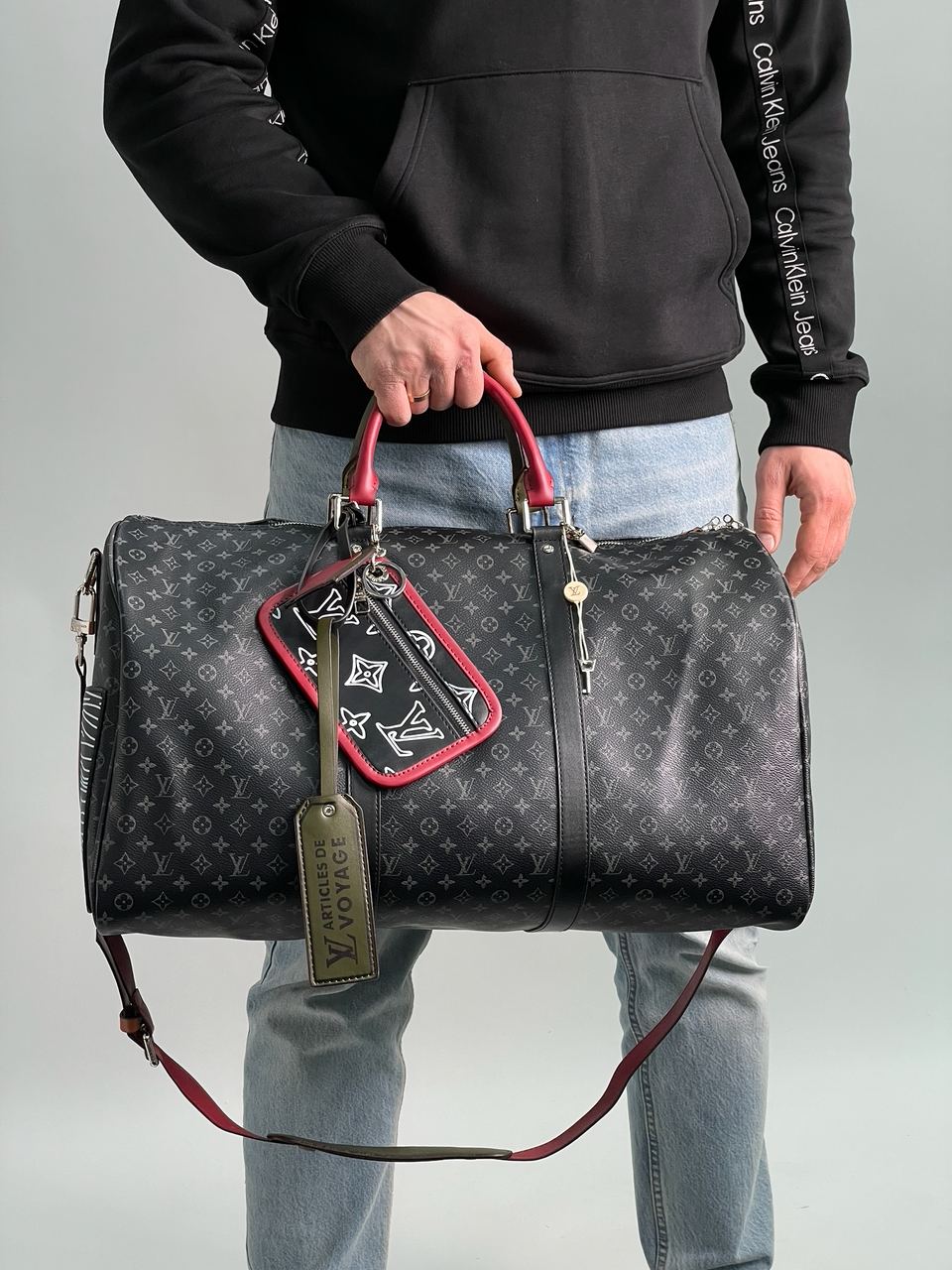 LV Keepall Bandouliere Bag Limited Edition Patchwork Monogram Eclipse 50 - 7