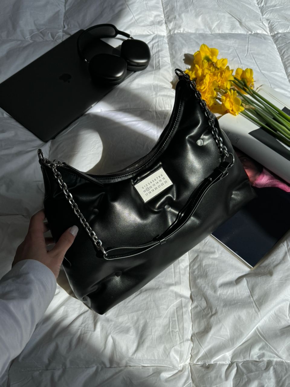 Maison Margiela Black Glam Slam Large Shoulder Bag - 7