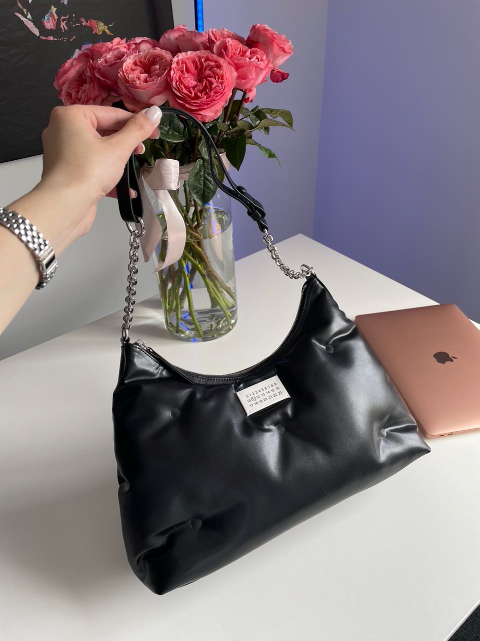 Maison Margiela Black Glam Slam Large Shoulder Bag - 8