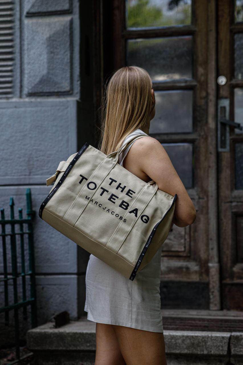 Marc Jacobs The Jacquard Large Tote Bag Beige - 3