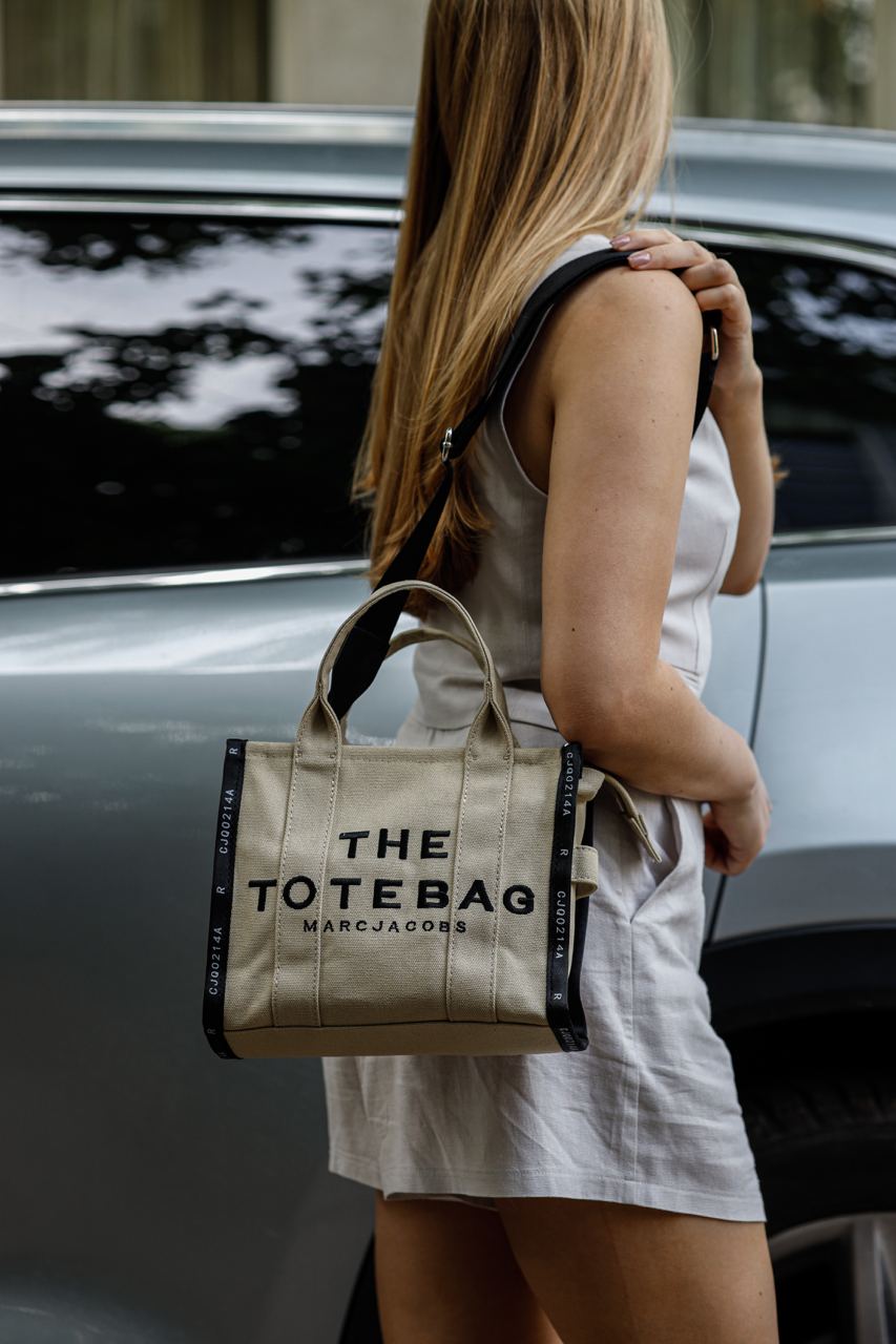 Marc Jacobs The Jacquard Small Tote Bag Beige - 7