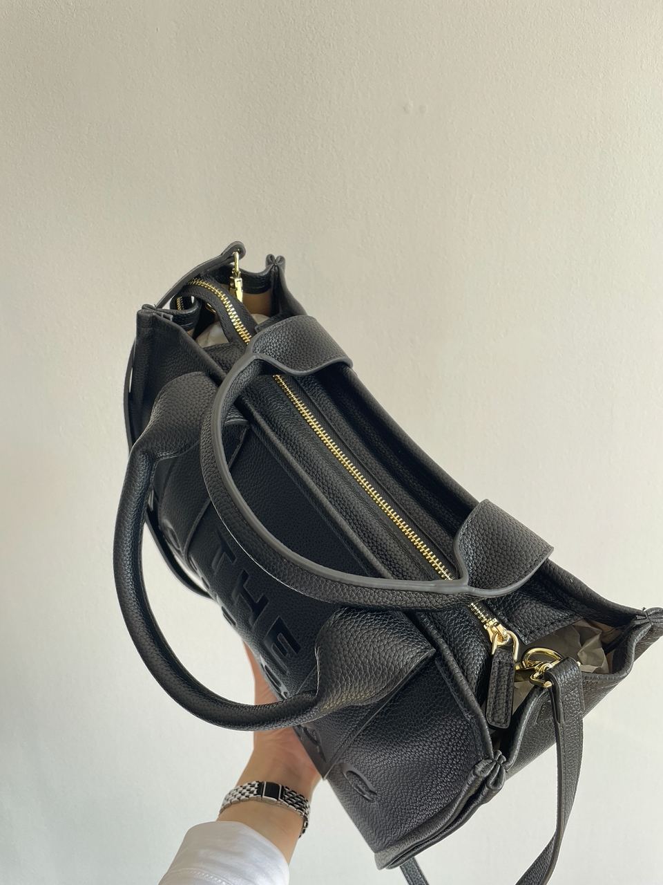 Marc Jacobs The Leather Medium Tote Bag Black - 15