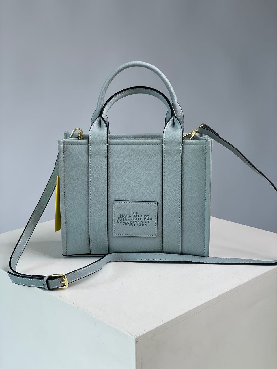 Marc Jacobs The Leather Small Tote Bag Blue - 11