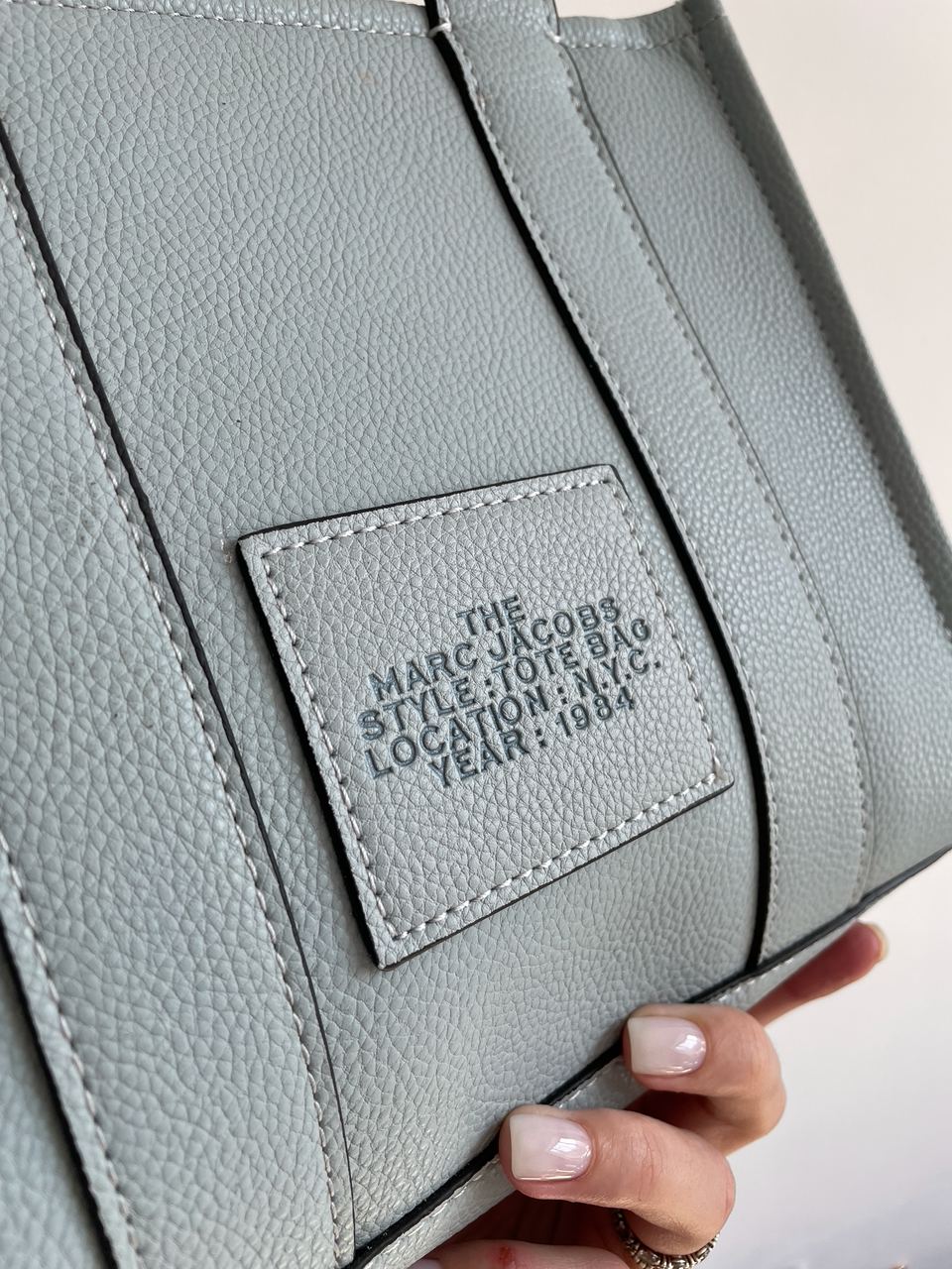 Marc Jacobs The Leather Small Tote Bag Blue - 12