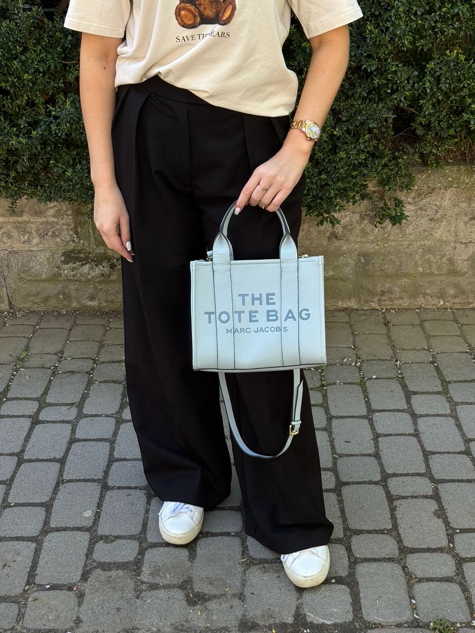 Marc Jacobs The Leather Small Tote Bag Blue - 7