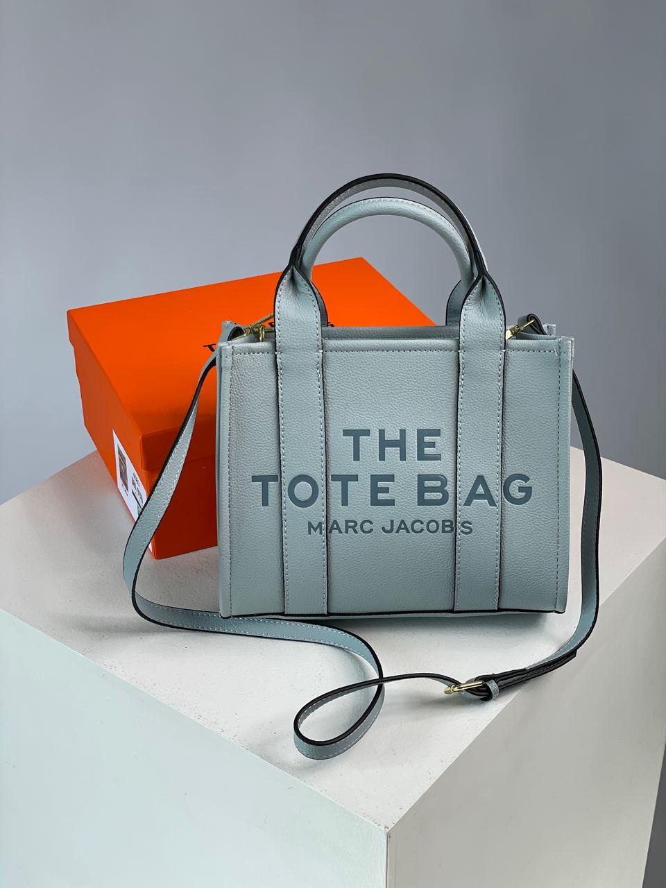 Marc Jacobs The Leather Small Tote Bag Blue - 9