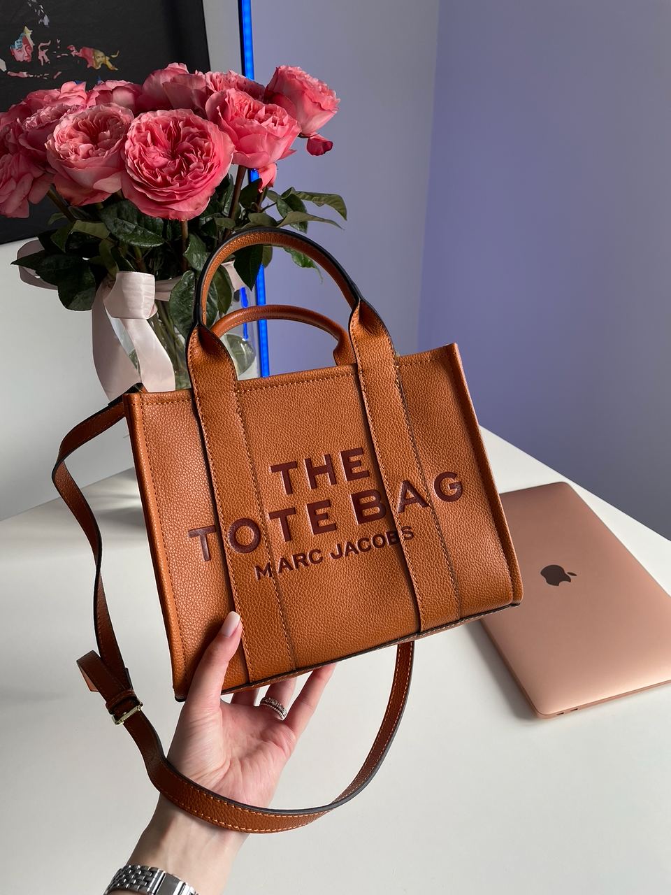 Marc Jacobs The Leather Small Tote Bag Brown - 5