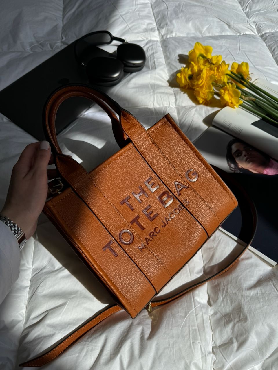 Marc Jacobs The Leather Small Tote Bag Brown - 6