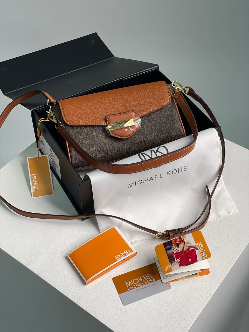 Michael Kors Fleur Small Convertible Crossbody Bag Brown - 2