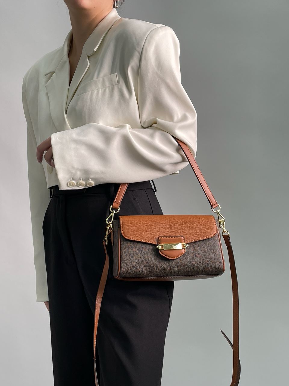 Michael Kors Fleur Small Convertible Crossbody Bag Brown - 5